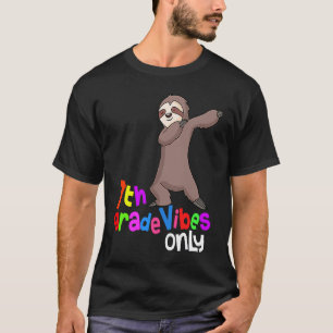 Terug naar school 7e klas dabbing luiaard 1e dag t-shirt