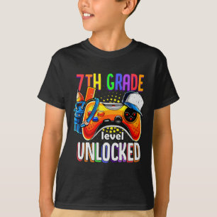 Terug naar school 7e klas niveau ontgrendeld t-shirt