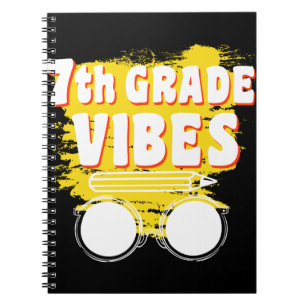 Terug naar school 7e klas vibes shirt eerste dag k notitieboek