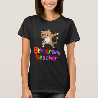 Terug naar school 8e klas leraar dabbing kat dab t-shirt