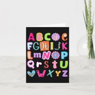 Terug naar school alfabet abc's eerste schooldag T Kaart