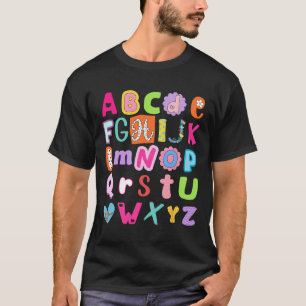 Terug naar school alfabet abc's eerste schooldag T T-shirt