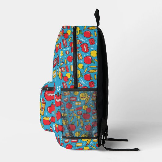 Terug naar School Appels & Potloden – Fun Pattern  Bedrukte Rugzak (Rechts)