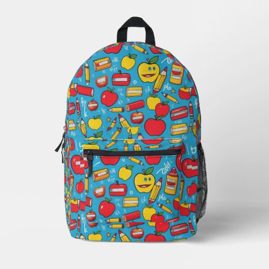 Terug naar School Appels & Potloden – Fun Pattern  Bedrukte Rugzak (Voorkant)
