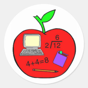 Terug naar school Apple Ronde Sticker