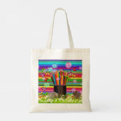 Terug naar School Art Supplies en Boeken Tote Bag (Achterkant)