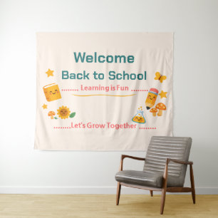 Terug naar school banner klasdecoratie welkom wandkleed