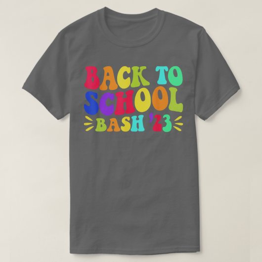Terug naar school Bash 23 leraar student eerste da T-shirt (Design voorkant)