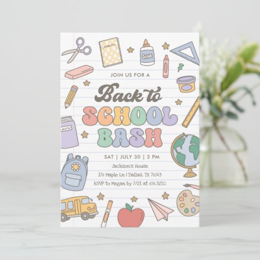 Terug naar school Bash Kaart (Staand voorkant)