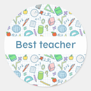 Terug naar school: "Beste docent" sticker (bewerkb