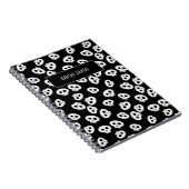 Terug naar School Black and White Skull Pattern Go Notitieboek (Rechterzijde)