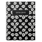 Terug naar School Black and White Skull Pattern Go Notitieboek (Voorkant)