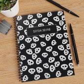 Terug naar School Black and White Skull Pattern Go Notitieboek