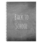 Terug naar School Black White Typography Chalkboar Notitieboek (Voorkant)