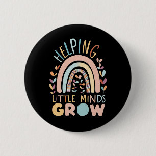 Terug-naar-school Boho Helping Little Minds Grow T Ronde Button 5,7 Cm