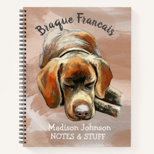 Terug naar school Braque Francais Spaniel notitieb Notitieboek