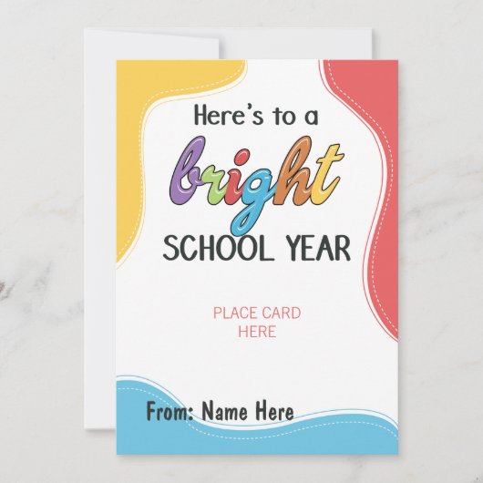 Terug naar School Bright School Jaar Cadeau Kaart  (Voorkant)