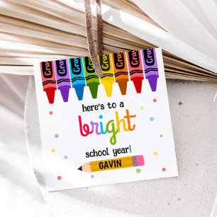 Terug naar School Bright School Year Square Bedankjes Labels