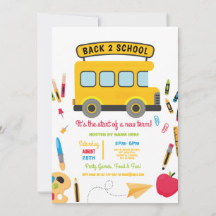 Terug naar school bus party jongens meisjes kaart