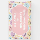 Terug naar School Classroom Decor Teacher Retro Spandoek (Verticaal)