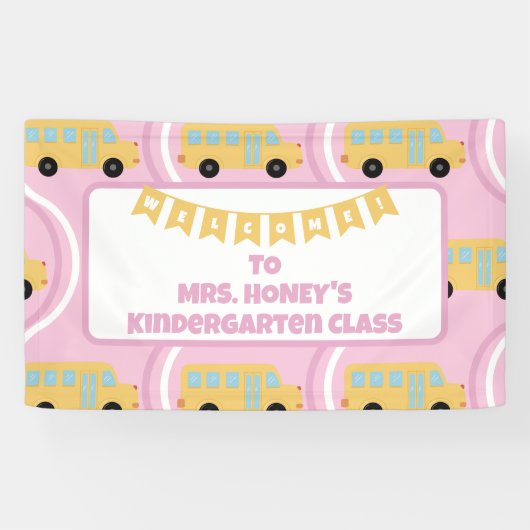 Terug naar School Classroom Teacher Boho Retro Spandoek (Horizontaal)