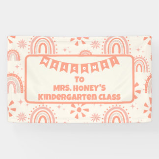 Terug naar School Classroom Teacher Boho Retro Spandoek