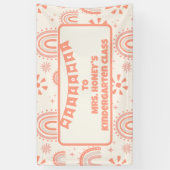 Terug naar School Classroom Teacher Boho Retro Spandoek (Verticaal)