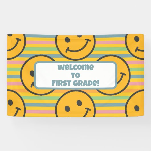 Terug naar School Classroom Teacher Boho Retro Spandoek (Horizontaal)