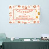 Terug naar School Classroom Teacher Boho Retro Spandoek (Beurs)