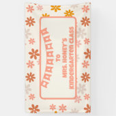 Terug naar School Classroom Teacher Boho Retro Spandoek (Verticaal)