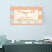 Terug naar School Classroom Teacher Groovy Retro Spandoek (Beurs)