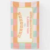 Terug naar School Classroom Teacher Groovy Retro Spandoek (Verticaal)
