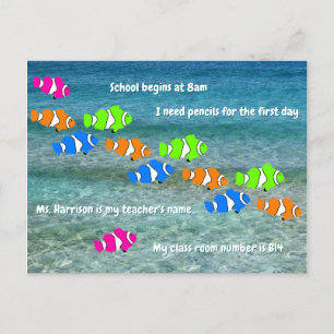 Terug naar School Clown Fish Welkom Briefkaart