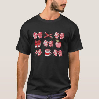 Terug naar School Coquette Bow Schattige Eerste Da T-shirt
