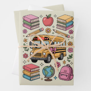 Terug naar school Coquette leraar kleuterschool Pr Inpakpapier Vel
