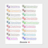 Terug naar School Custom Meerdere Naam Stickers (Vel)