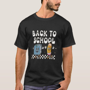 Terug naar school dansende leerboek & potlood stud t-shirt