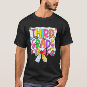 Terug naar school Derde klas Coquette potlood Boog T-shirt