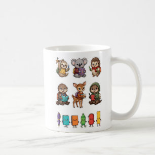 Terug naar school dierensquad PNG Cute Wasbeer k Koffiemok