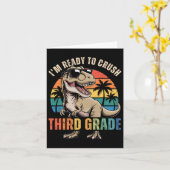 Terug naar school Dinosaur Boy Ik ben klaar om dit Kaart (Gele Bloem)