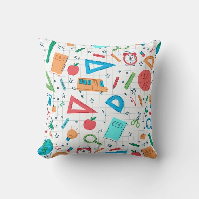 Terug naar school: een leuke en frisse start kussen (Voorkant)