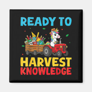 Terug naar school eenhoorn boerderij tractor boer magneet