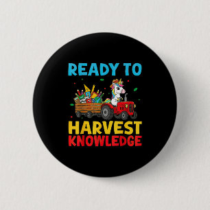 Terug naar school eenhoorn boerderij tractor boer ronde button 5,7 cm