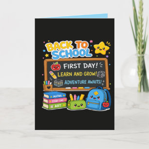 Terug naar school eerste dag avonturen kinderen kaart