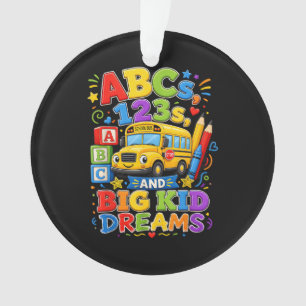 Terug naar school eerste dag grote kind dromen sch ornament