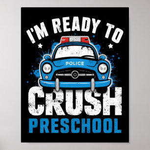Terug naar school eerste dag kleuterschool politie poster