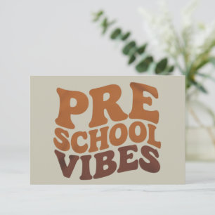 Terug naar school eerste dag Pre-K Groovy Bedankkaart