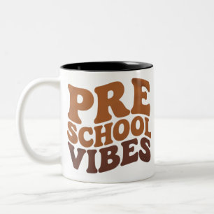 Terug naar school eerste dag Pre-K Hippie Tweekleurige Koffiemok