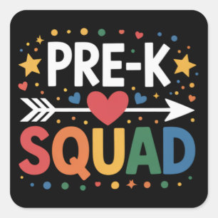Terug naar school eerste dag Pre-K kleuterschool  Vierkante Sticker