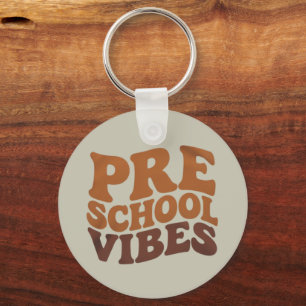 Terug naar school eerste dag Pre-K Preschool Groov Sleutelhanger